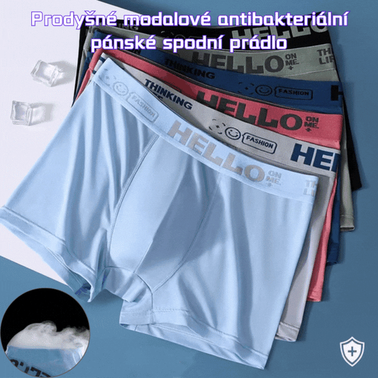 🔥【Balení 6 kusů】🧊 50% sleva --- Pánské antibakteriální modální boxerky ve tvaru U pro větší velikosti