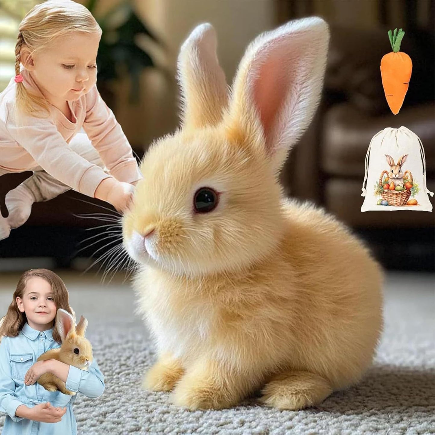 🔥💥🐰🐇【50% reducere】Jucărie drăguță de iepure, jucărie de pluș electrică super simulare iepure