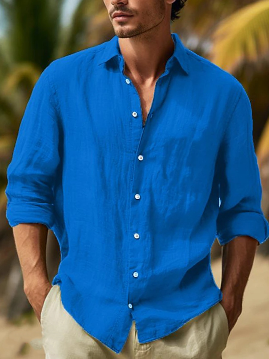 🎏👔【50% popust 🔥】【S–3XL】Nova poletna moška majica z dolgimi rokavi, velika velikost, na voljo v 9 barvah