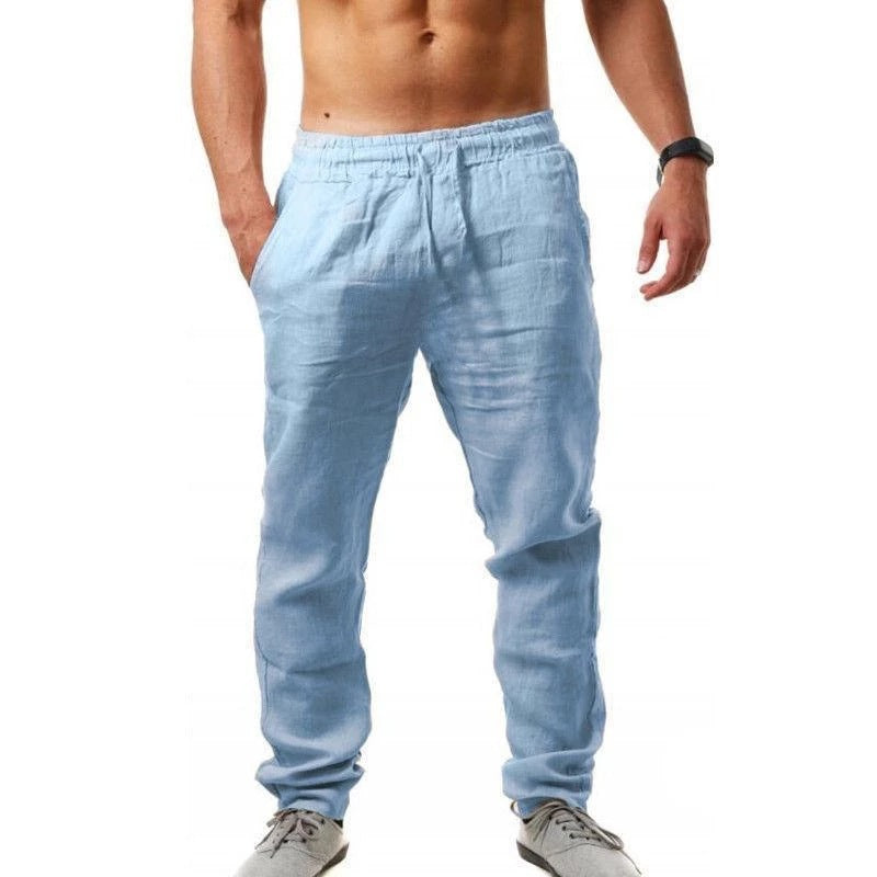 😍👖【S-4XL】💥Nove poletne moške športne hlače za leto 2025, velika velikost, široka različica iz zračnega bombaža in lanenega materiala