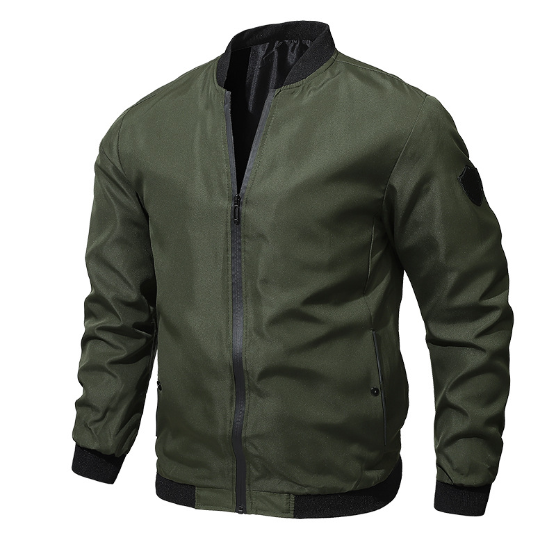 🚀🧥【50% popust 🔥】【S–6XL】Moška enobarvna pilotska jakna, na voljo v velikih velikostih