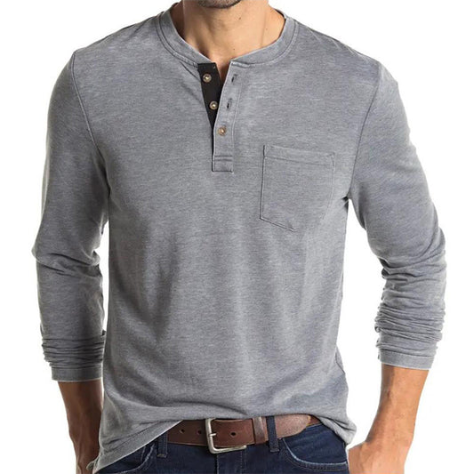 🤩【M-3XL】Pánské tričko s dlouhým rukávem z bavlny a lnu