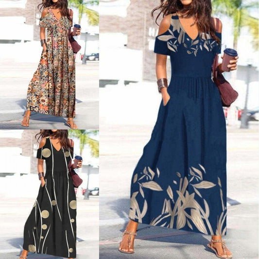 👗Poletna vroča razprodaja 【S-3XL】Nova obleka iz krpan s cvetličnim potiskom 2025