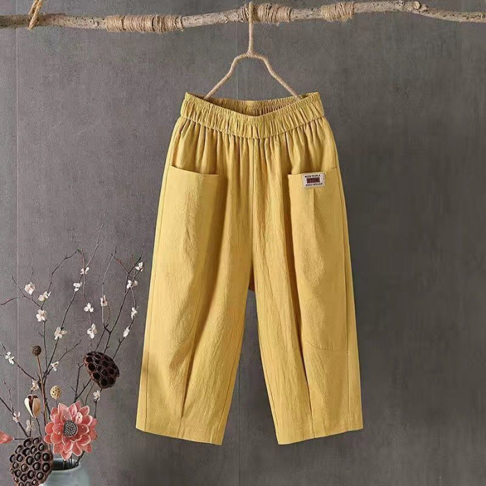 🌈【Reducere de 50%】👖【M-4XL】Pantaloni casual noi, largi, mari, confortabili și versatili, din bumbac și in.