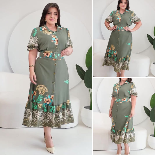 ⭐Časovno omejena ponudba🔥2025 Nova trendovska obleka s potiskom in okrasnimi kamni