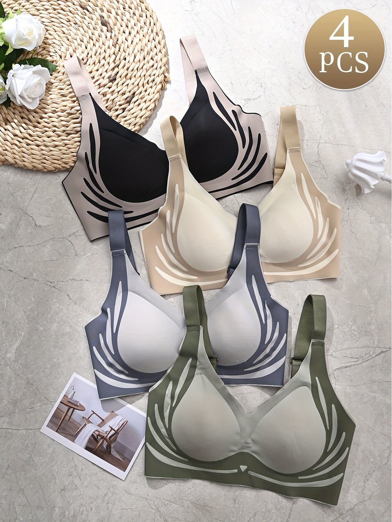 😍😍【Paket 2】Ženski enodelni brezžični modrček❤️【40-85KG】