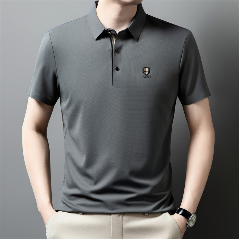 ✨✨【M-4XL】 Cămașă polo casual cu jumătate de mânecă din mătase de gheață 2025