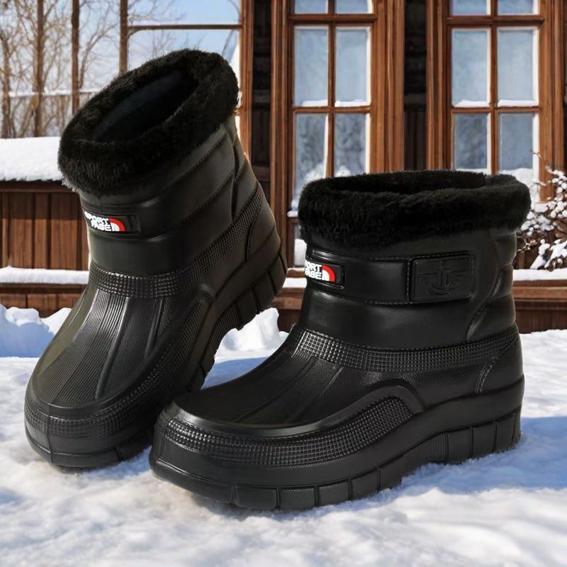 ♥️♥️【40-45】【Nowy produkt】Wyściełane polarem, ciepłe, wodoodporne buty męskie do użytku na zewnątrz, wytrzymałe, buty wodne i śniegowce za kostkę lub za kostkę.