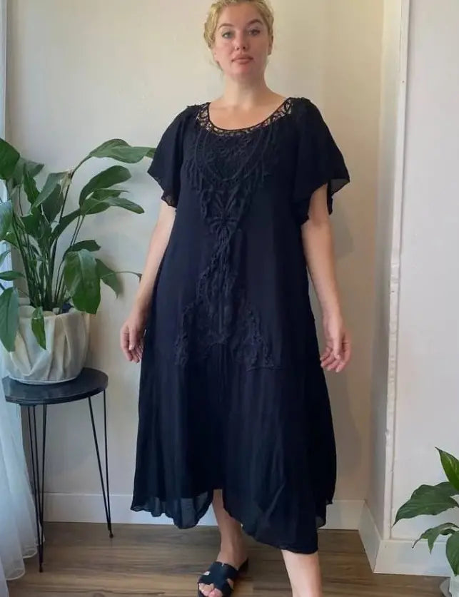 【50 % popust】【S-5XL】👗2025 Nova ženska obleka s čipko za večje številke