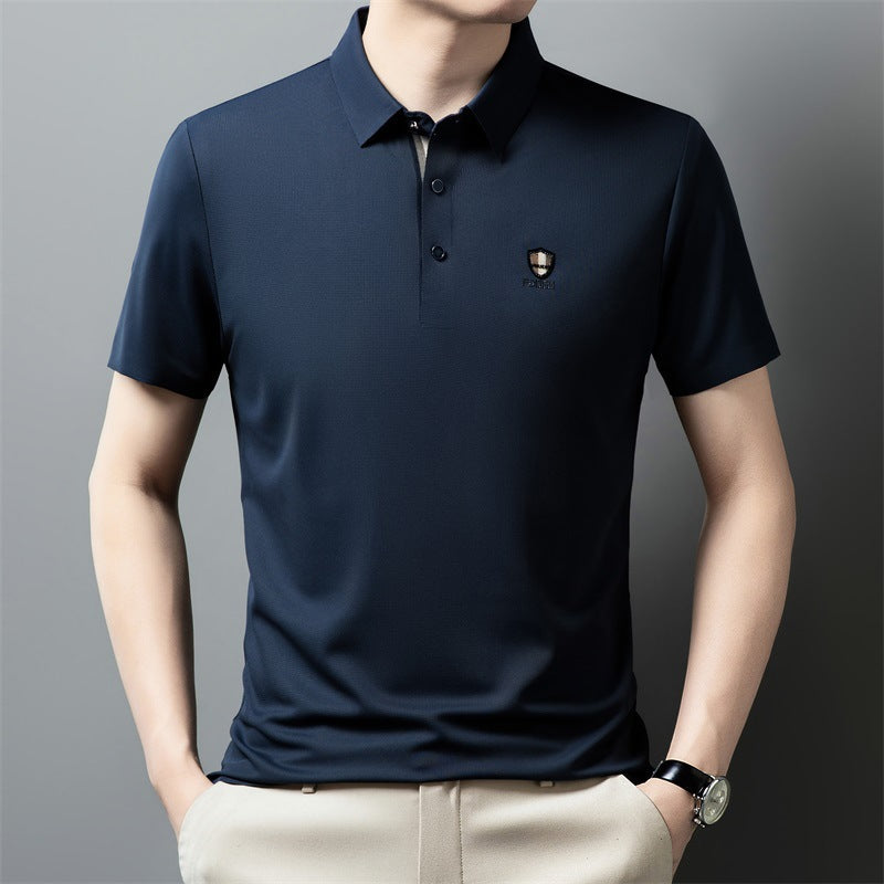 ✨✨【M-4XL】 Cămașă polo casual cu jumătate de mânecă din mătase de gheață 2025