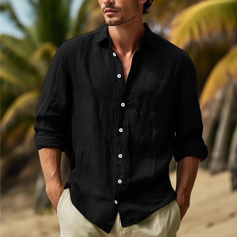 🎏👔【50% popust 🔥】【S–3XL】Nova poletna moška majica z dolgimi rokavi, velika velikost, na voljo v 9 barvah