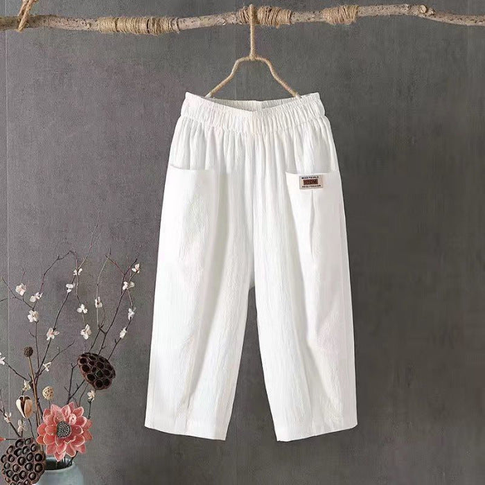🌈【Reducere de 50%】👖【M-4XL】Pantaloni casual noi, largi, mari, confortabili și versatili, din bumbac și in.
