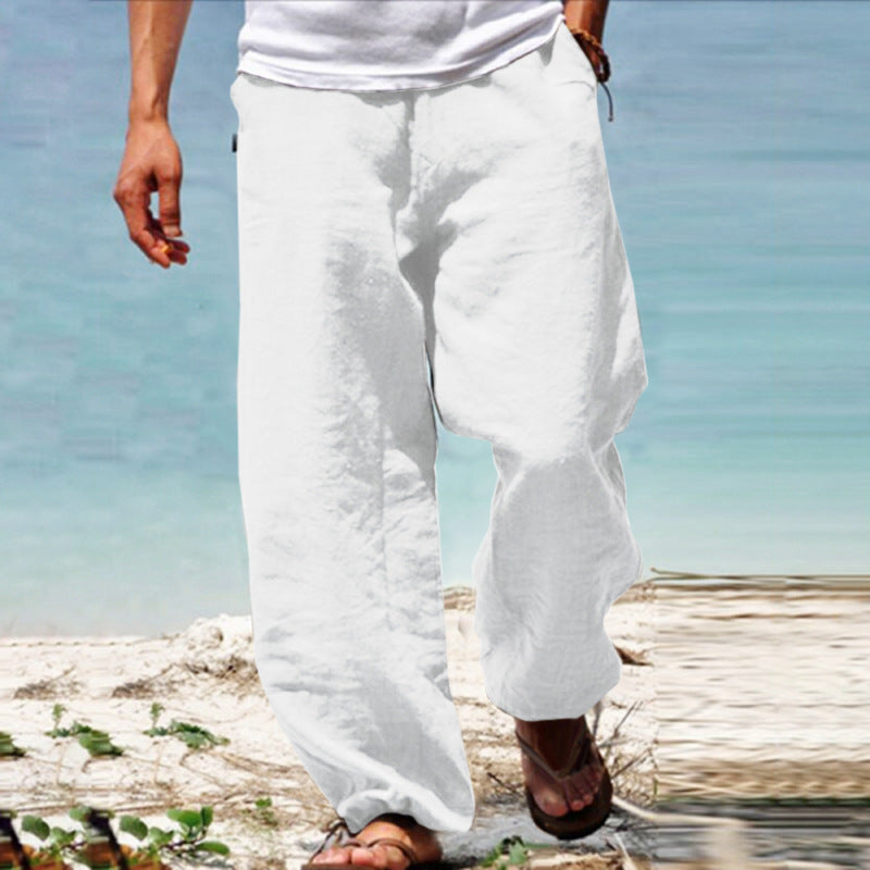 👖🕺【50% popust 🔥】【S–5XL】😍 Poletne moške ravne hlače širokih hlačnic v velikih velikostih, enobarvne, z vrvico v pasu, ležerne in zračne, 8 barv