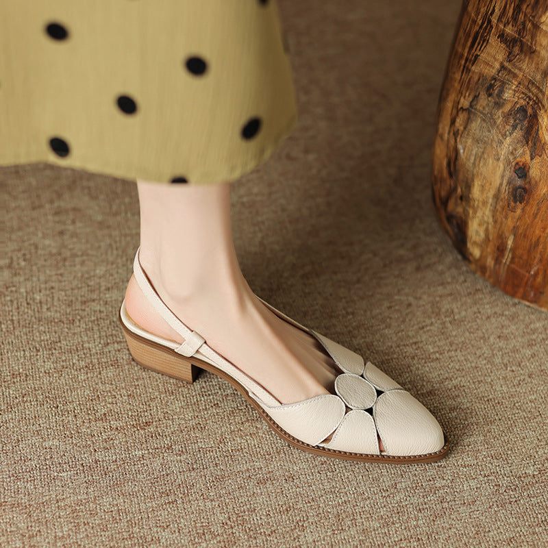 ✨🔥👡【Elegantni】Ženski koničasti sandali iz leta 2025, ročno izdelani iz pravega usnja, nedrseči in mehki, modni in vsestranski