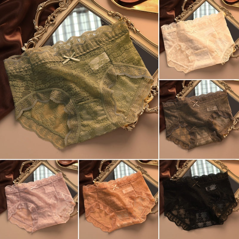 🌟【Paket 6 kosov】💝Ženske čipkaste hlačke z majhnimi rožicami📣✨【45-90 kg】