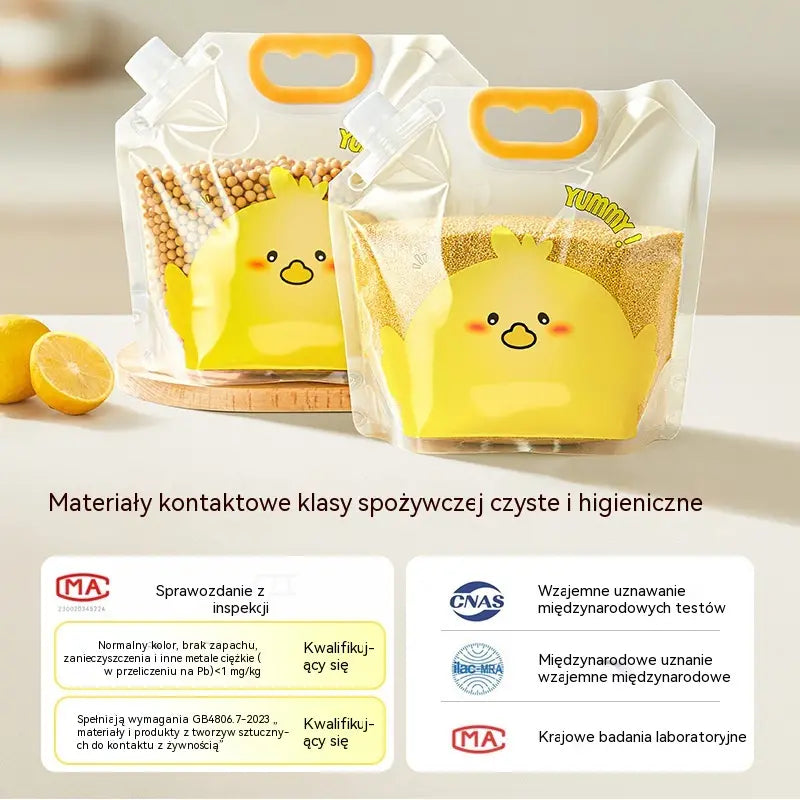 👍 Oferta za pół ceny! Zestaw 6 sztuk (lejek w komplecie) 🥰 Wielofunkcyjne woreczki do przechowywania żywności – chronią przed owadami i wilgocią.