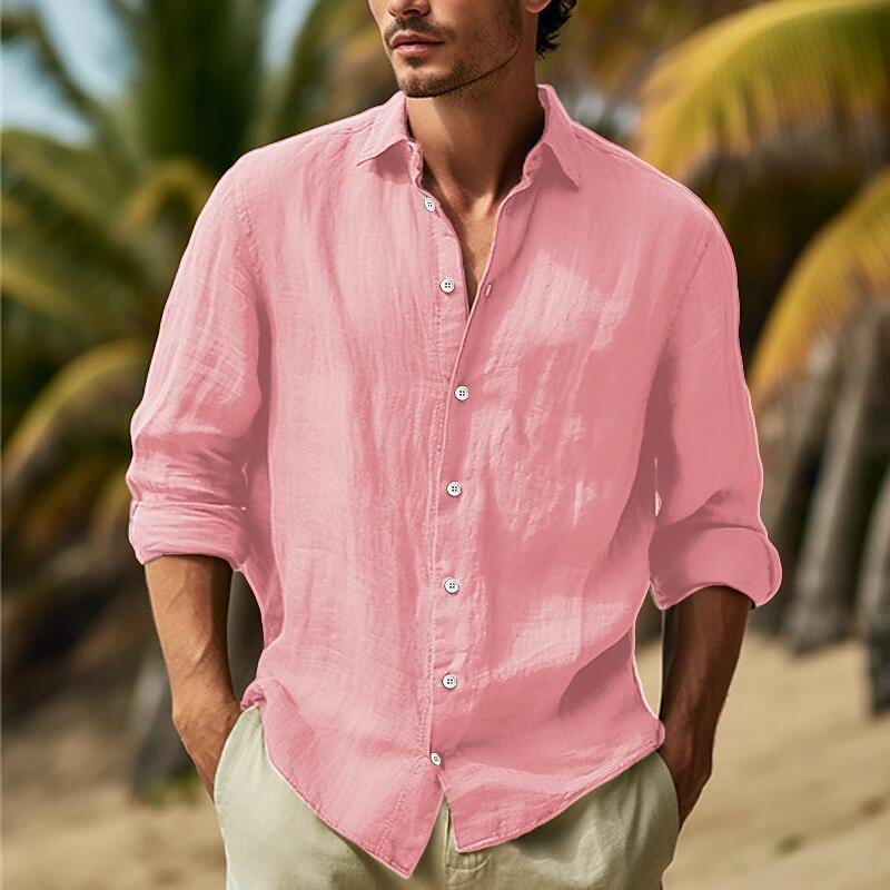 🎏👔【50% popust 🔥】【S–3XL】Nova poletna moška majica z dolgimi rokavi, velika velikost, na voljo v 9 barvah