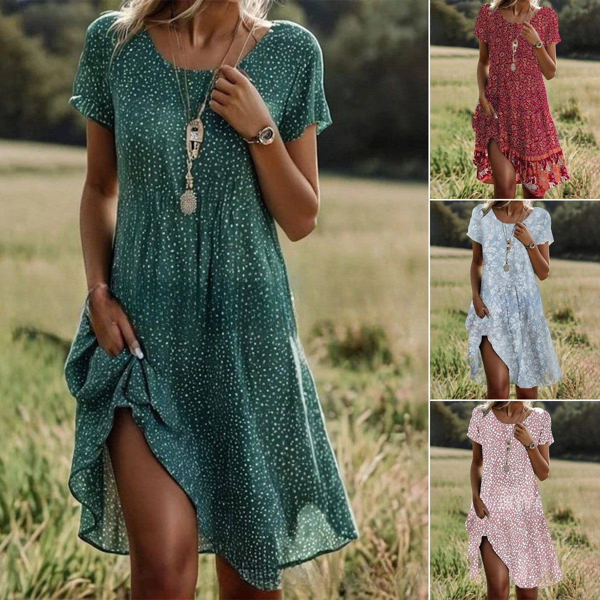【S-3XL】👗2025 Nové šaty s kulatým výstřihem