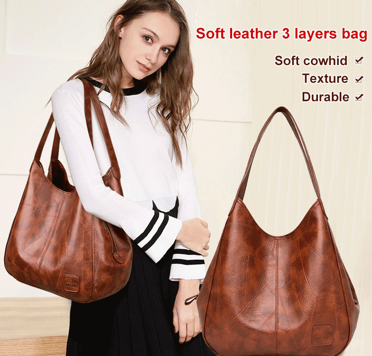 💖👜💖Nouă geantă de umăr din piele moale, la modă, de mare capacitate, versatilă