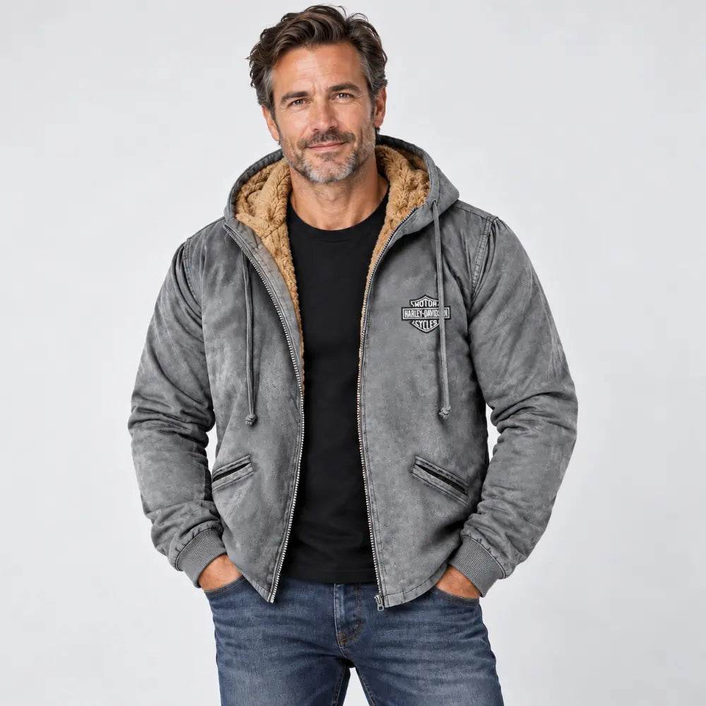 【M-5XL】Chaqueta con capucha para hombre nueva 2026: gruesa y afelpada, resistente al frío y cálida