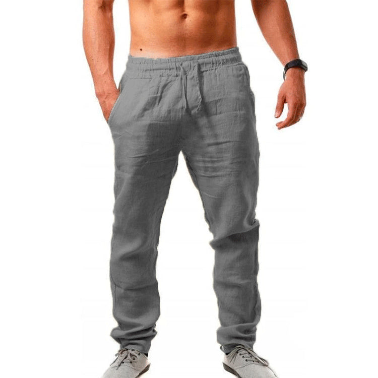 😍👖【S-4XL】💥Nove poletne moške športne hlače za leto 2025, velika velikost, široka različica iz zračnega bombaža in lanenega materiala