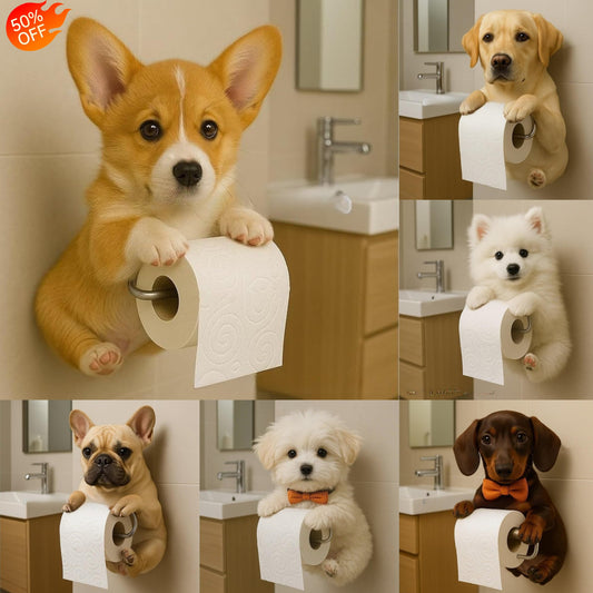 🐕🐕【50% kedvezmény】Aranyos kiskutya témájú WC-papírtartó