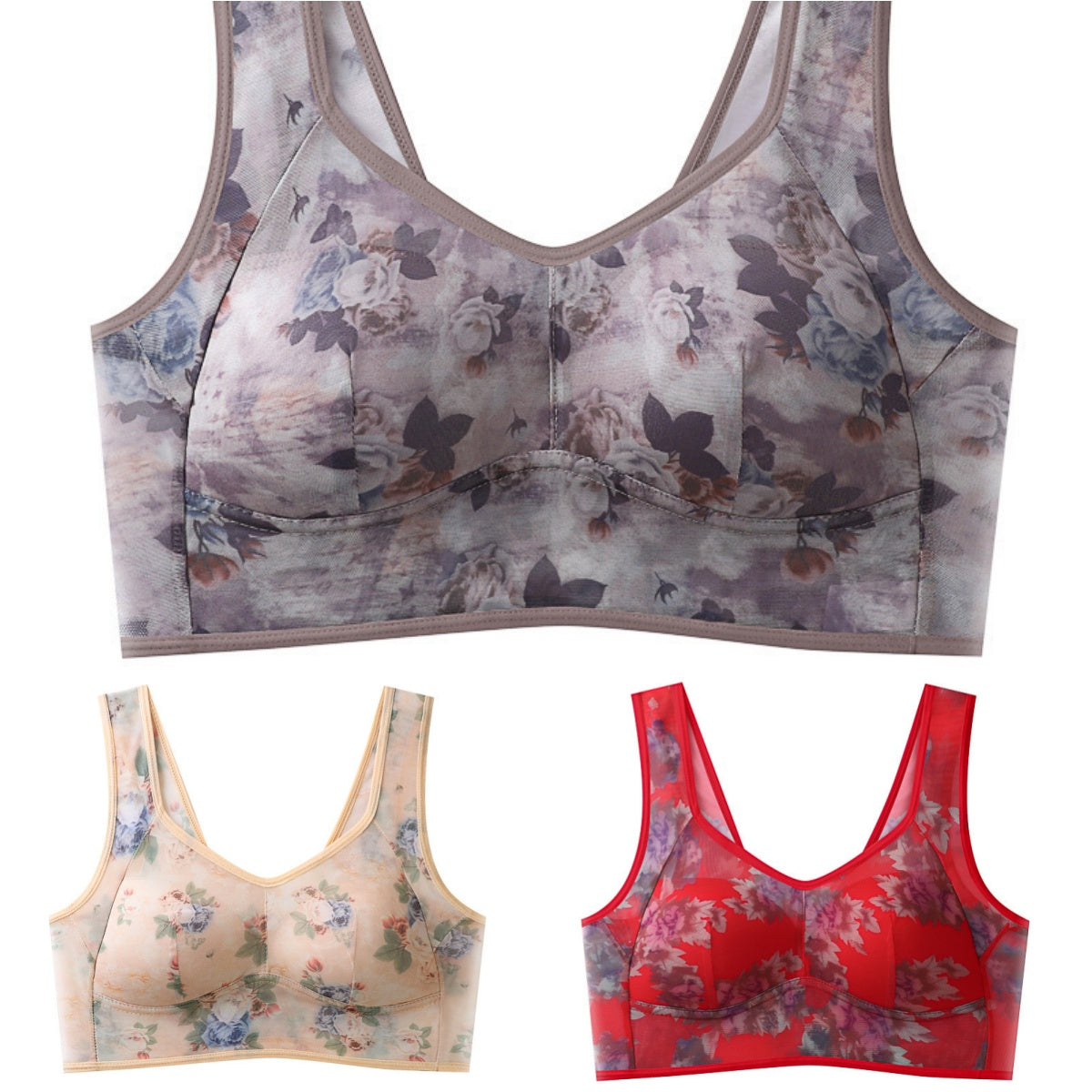 💥Visokokakovosten nedrček push up, hladen in udoben modrček iz ledene svile