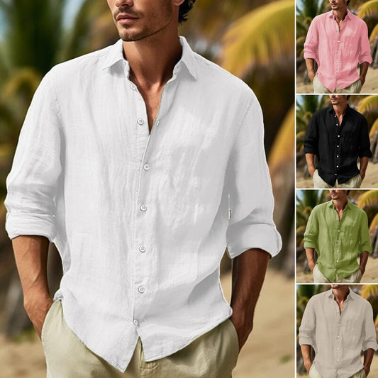 🎏👔【50% popust 🔥】【S–3XL】Nova poletna moška majica z dolgimi rokavi, velika velikost, na voljo v 9 barvah