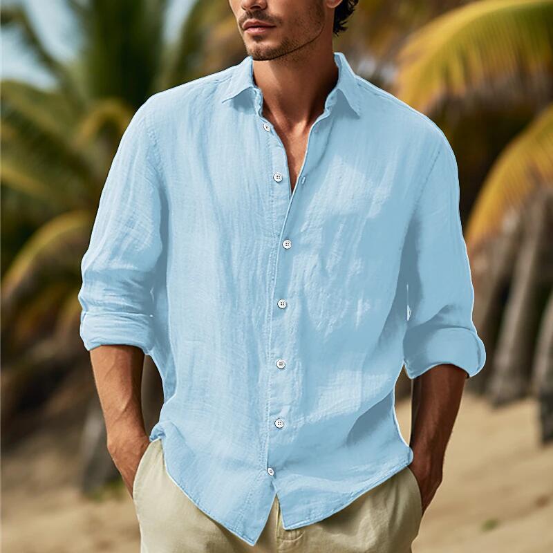 🎏👔【50% popust 🔥】【S–3XL】Nova poletna moška majica z dolgimi rokavi, velika velikost, na voljo v 9 barvah