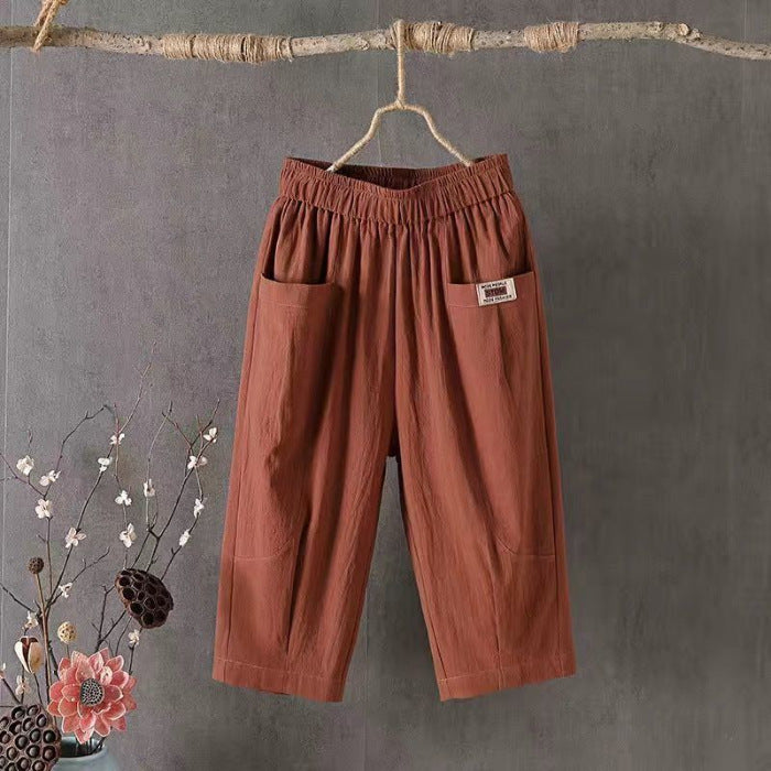🌈【Reducere de 50%】👖【M-4XL】Pantaloni casual noi, largi, mari, confortabili și versatili, din bumbac și in.