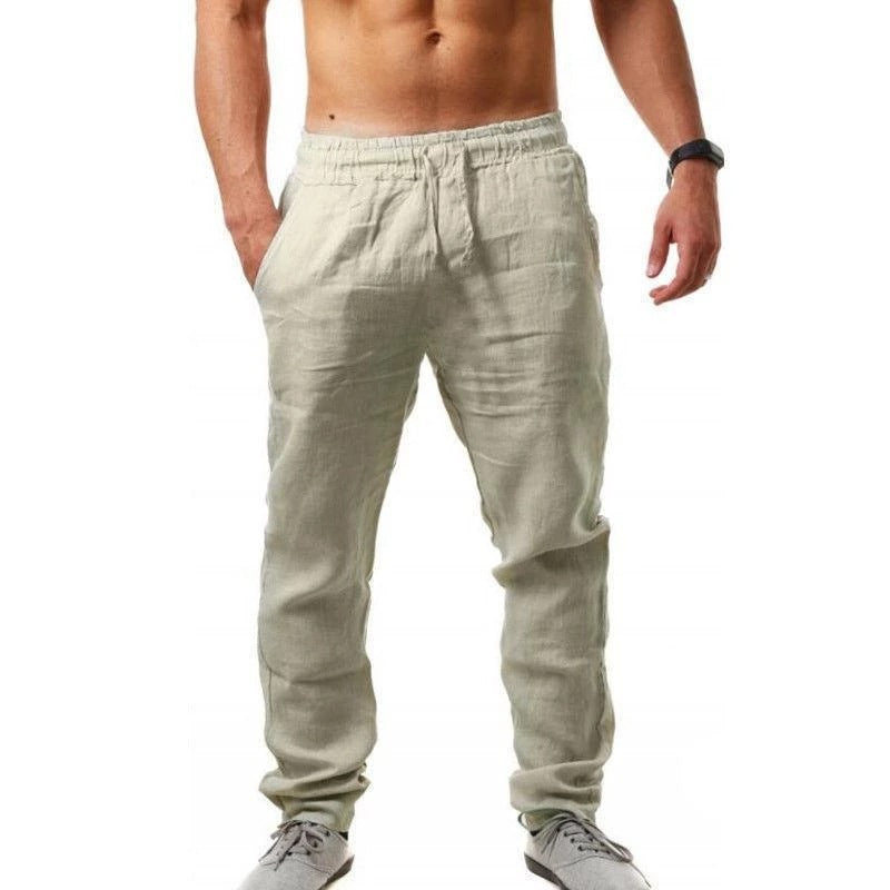 😍👖【S-4XL】💥Nove poletne moške športne hlače za leto 2025, velika velikost, široka različica iz zračnega bombaža in lanenega materiala