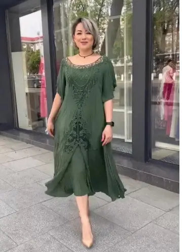 【50 % popust】【S-5XL】👗2025 Nova ženska obleka s čipko za večje številke