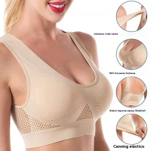 🥰【Paket 3】S-5XLPerforiran mrežast športni modrček prevelike velikosti❤️【40-120KG】
