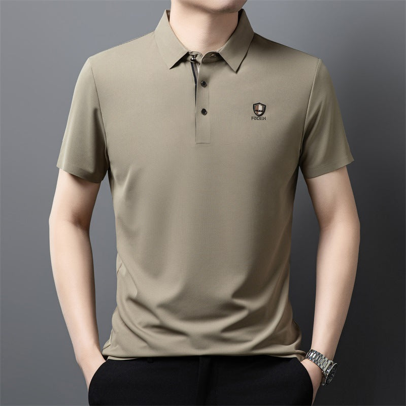 ✨✨【M-4XL】 Cămașă polo casual cu jumătate de mânecă din mătase de gheață 2025