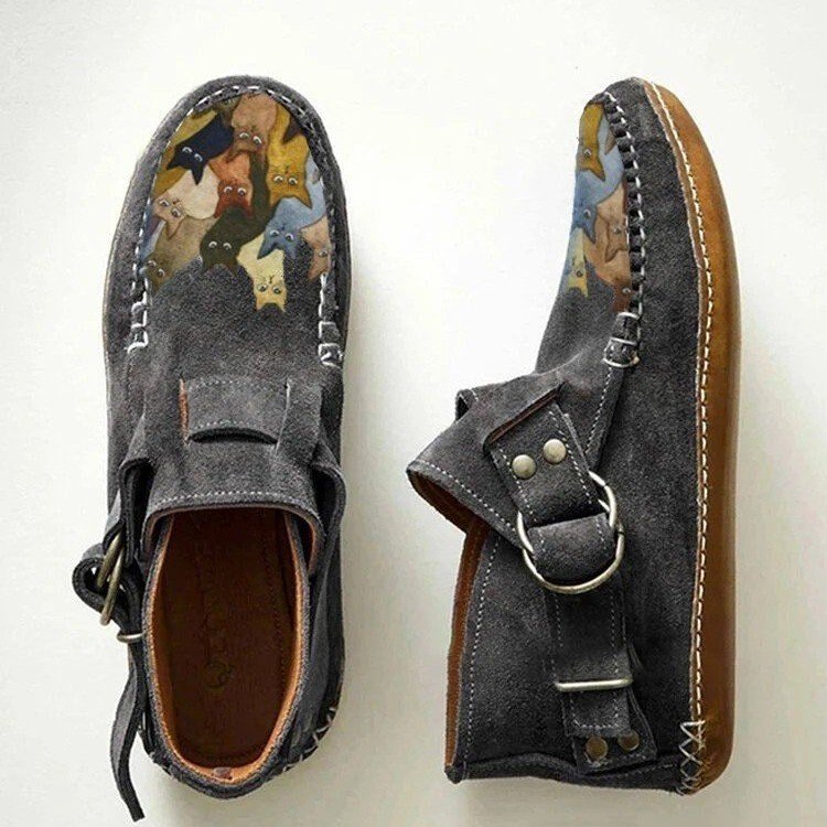 ✨👢【35-43】Nové jesenné ploché vysoké čižmy, ležérne členkové čižmy z mäkkej kože so zipsom