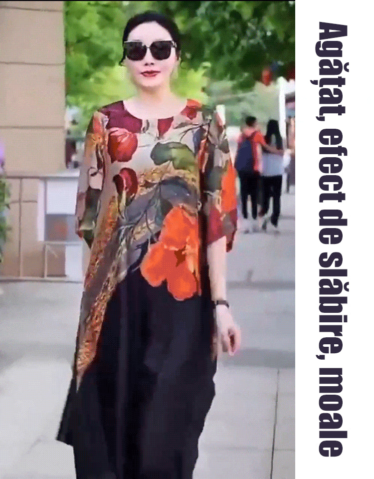 💖【SLEVA 50%】👗【M-5XL】Elegantní potištěné šaty