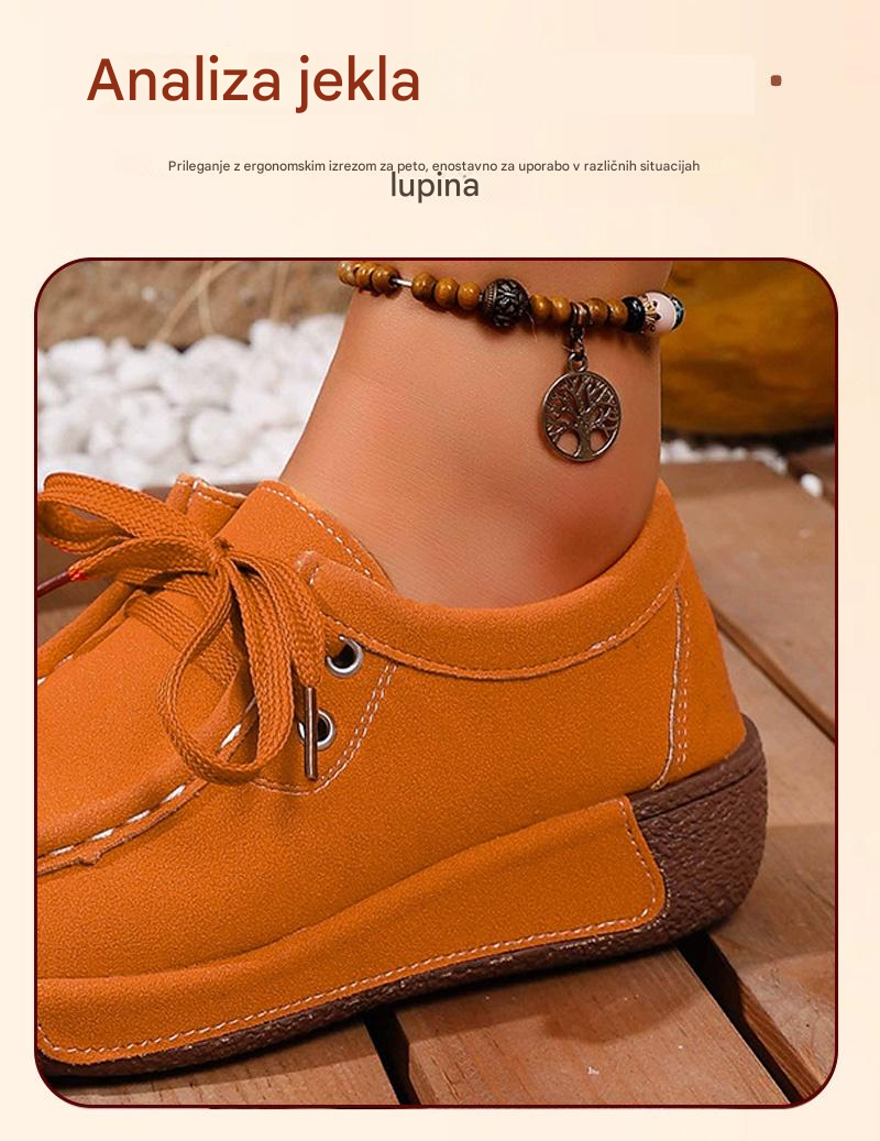 🎉🎉【36-43】Jesenski novi ženski semiš čevlji z vezalkami za leto 2025