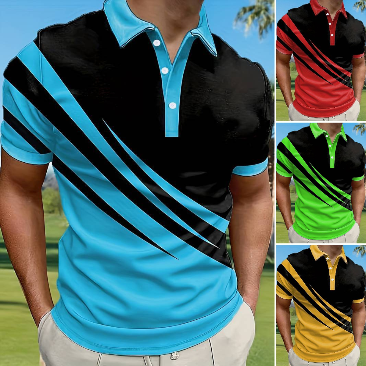 💥👔【Produse noi de vară - reducere 50%🔥】【S-6XL】😍 Tricou polo bărbătesc nou de vară cu imprimeu 3D, mărime mare