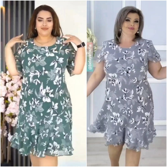 💖🤩【S-5XL】💃🎀Rochie din sifon eleganta, de inalta calitate, cu model floral