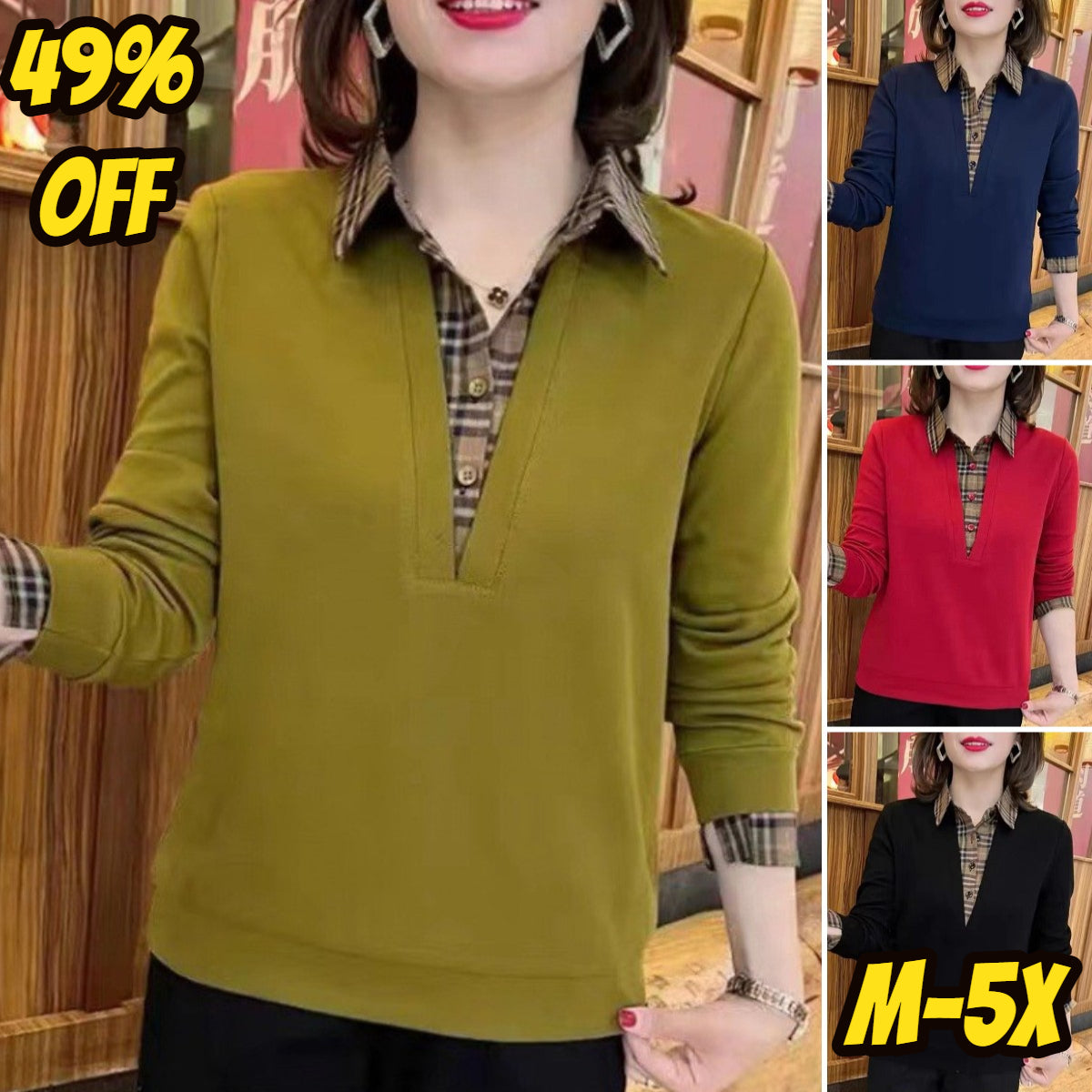 🔥【49% popust】🍂🍁Nova jesenska modna dvodelna srajca s karo šivi