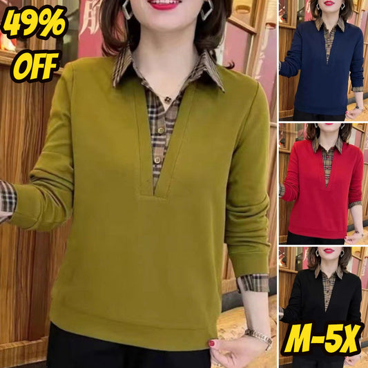 🔥【49% popust】🍂🍁Nova jesenska modna dvodelna srajca s karo šivi