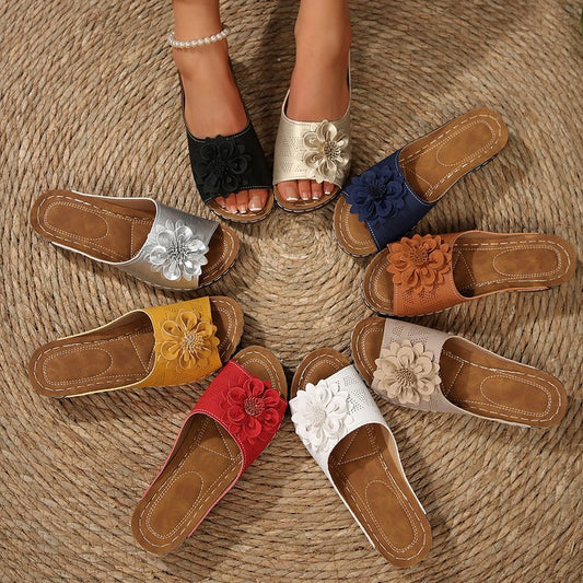 【36-44】Poletni novi ženski mehki usnjeni sandali in copati z debelim dnom velike velikosti