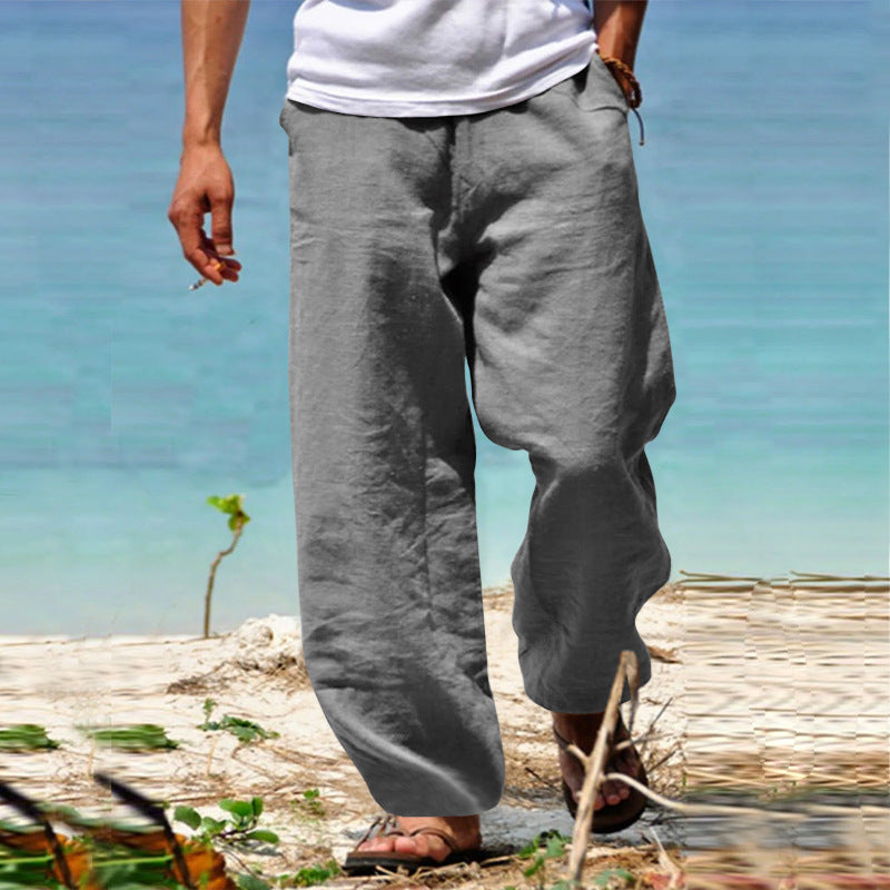 👖🕺【50% popust 🔥】【S–5XL】😍 Poletne moške ravne hlače širokih hlačnic v velikih velikostih, enobarvne, z vrvico v pasu, ležerne in zračne, 8 barv