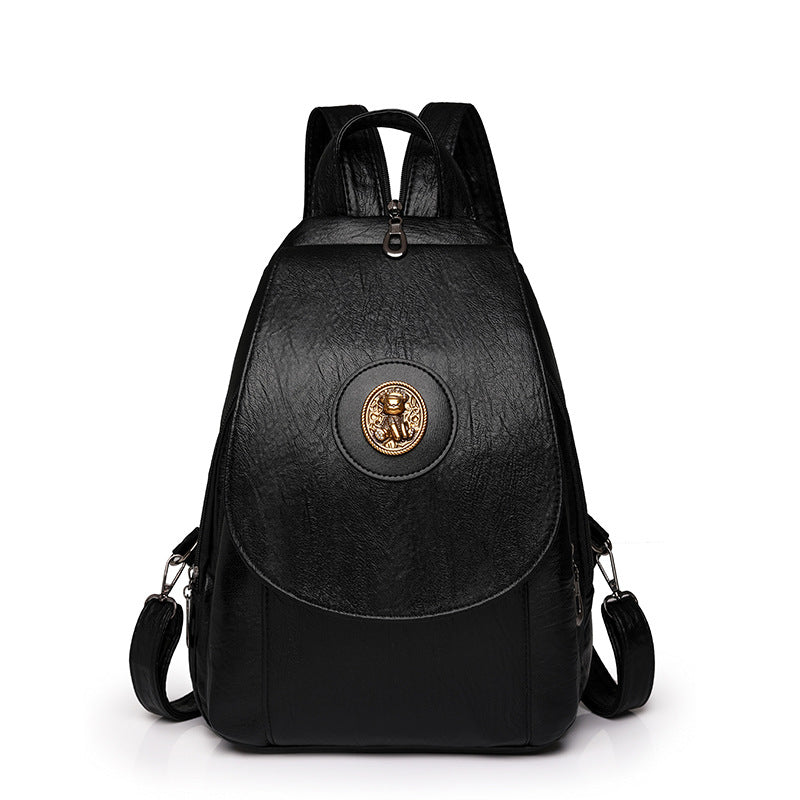 🎒【Výprodej】✨Kožený batoh s několika kapsami