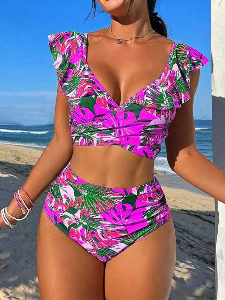 🏊👙【Sleva 50%】🌴 Elegantní plavky s potiskem pro větší velikosti