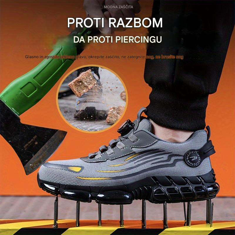 Profesionalni delovni škornji, odporni na predrtje, z jeklenimi prsti, udobni nedrseči zaščitni čevlji