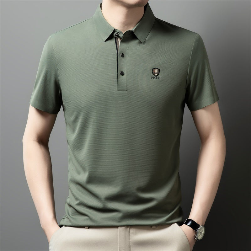 ✨✨【M-4XL】 Cămașă polo casual cu jumătate de mânecă din mătase de gheață 2025