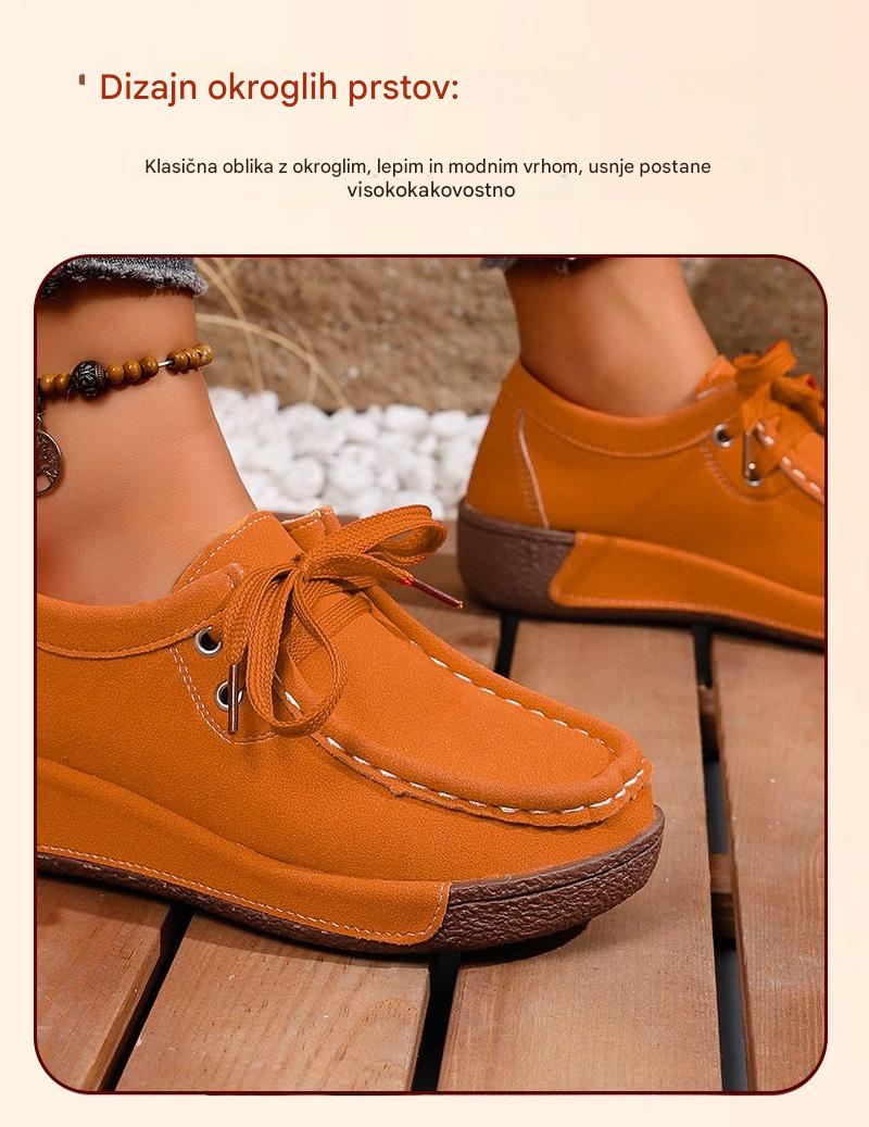 🎉🎉【36-43】Jesenski novi ženski semiš čevlji z vezalkami za leto 2025