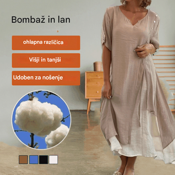 šNova spomladansko-poletna modna lažna dvodelna asimetriÄna obleka z V-izrezom in kratkimi rokavi