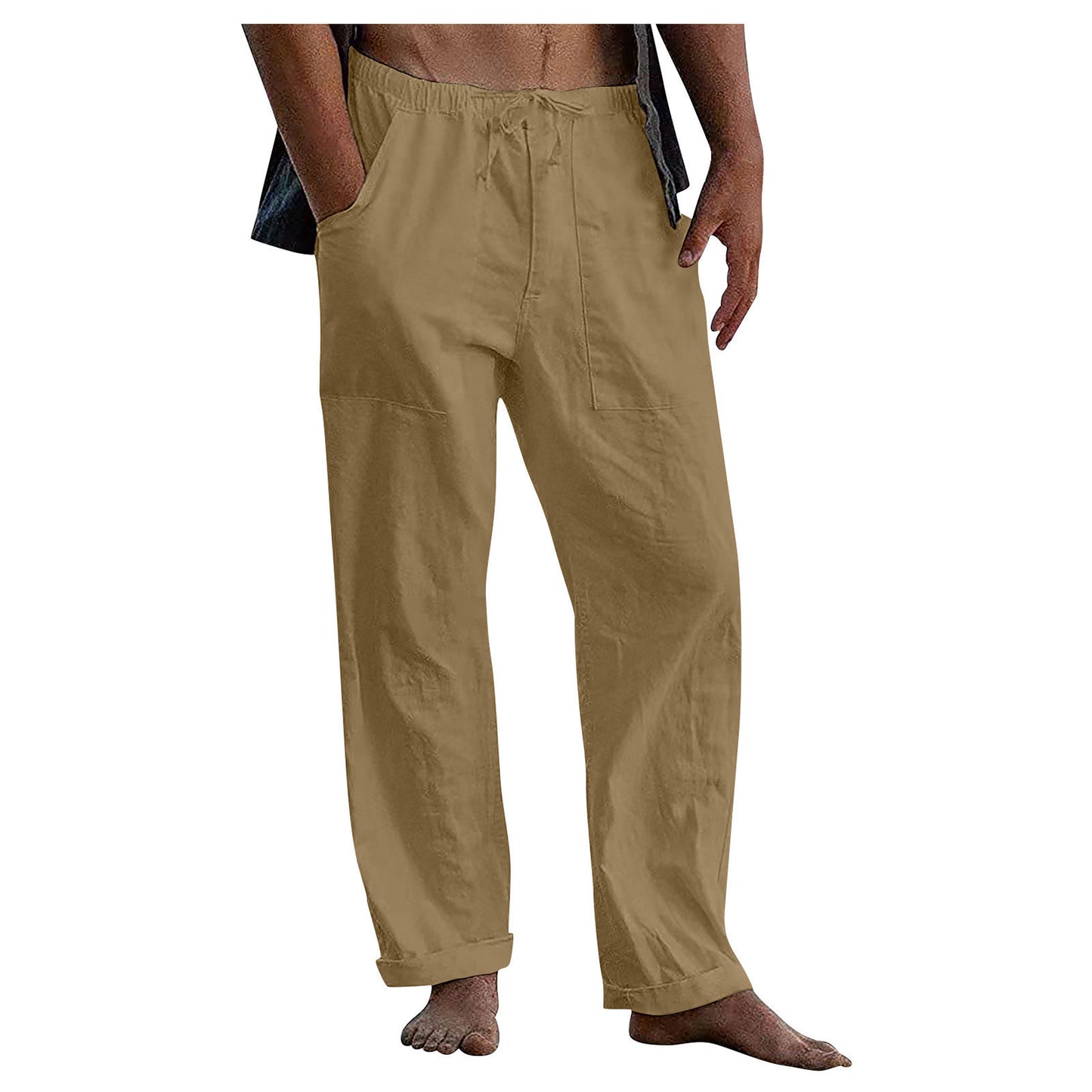 💥😎 【50 % popust🔥】【S–5XL】 🌈 Pantaloni casual pentru bărbați de marime mare din bumbac și in, 12 culori